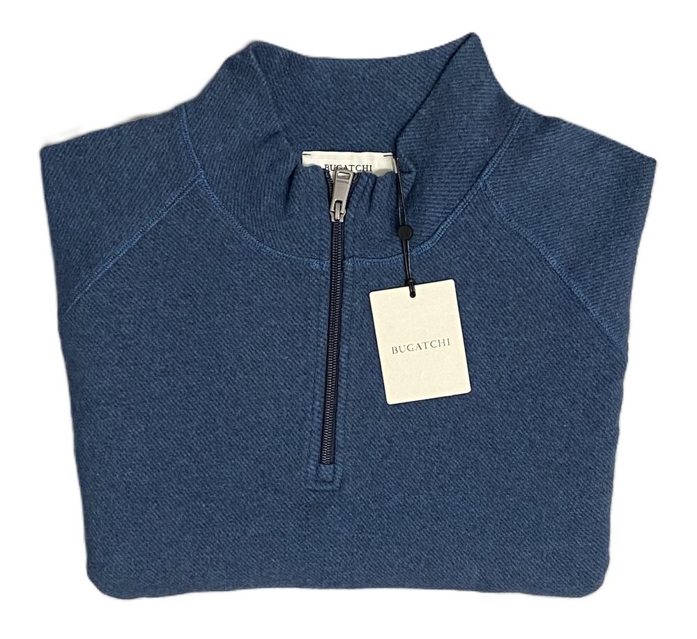 Bugatchi 1/4-Zip Pullover Men's XXL Mock Neck Stretch Fabric Navy Blue NWT